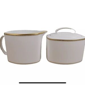 Lenox Kate Spade New York June Lane gold creamer and sugar bowl